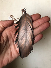 Load image into Gallery viewer, Electroformed Feather and Labradorite Necklace #1 - Ready to Ship