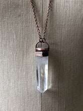 Load image into Gallery viewer, Polished Clear Quartz Point & Golden Rutilated Quartz Topped Necklace #1 (Icarus Soaring)