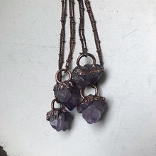 Load image into Gallery viewer, Raw Tibetan Amethyst Mini Cluster Necklaces - Snow Moon Collection
