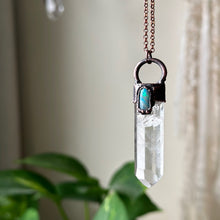 Load image into Gallery viewer, Clear Quartz Point & Raw Opal Necklace #6 - Ready to Ship