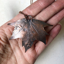 Load image into Gallery viewer, Electroformed Maple Leaf with Labradorite Necklace (Medium) - Ready to Ship