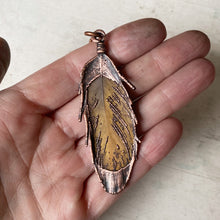 Load image into Gallery viewer, Electroformed Yellow Macaw Feather Necklace #1 - Ready to Ship