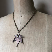 Load image into Gallery viewer, Electroformed Maple Leaf with Labradorite Necklace (Small) - Ready to Ship