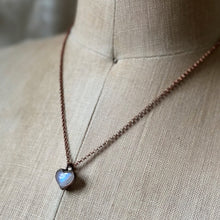 Load image into Gallery viewer, Rainbow Moonstone Heart Necklace #1- Ready to Ship