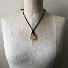 Load image into Gallery viewer, Raw Citrine Necklace on Adjustable Brown Leather Lace #2 (Icarus Soaring)
