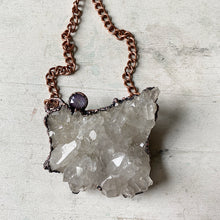 Load image into Gallery viewer, Clear Quartz Cluster & Pink Sapphire Statement Necklace