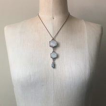 Load image into Gallery viewer, Double White Moonstone Hexagon and Dravite Necklace - Ready to Ship