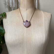 Load image into Gallery viewer, Rose Quartz Heart & Pink Sapphire Necklace