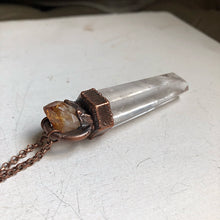 Load image into Gallery viewer, Polished Clear Quartz Point & Raw Citrine Necklace #2 (Icarus Soaring)