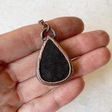Load image into Gallery viewer, Silver Obsidian Teardrop Necklace - Ready to Ship
