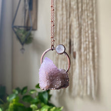 Load image into Gallery viewer, Amethyst Spirit Quartz with Rainbow Moonstone Necklace #2 - Ready to Ship