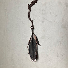 Load image into Gallery viewer, Electroformed African Gray Feather Necklace - Ready to Ship