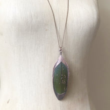 Load image into Gallery viewer, Electroformed Green Macaw Feather Necklace #3- Ready to Ship
