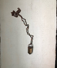 Load image into Gallery viewer, Polished Smoky Quartz Point Necklace with Amazonite Accented Chain (Satya Collection)