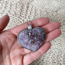 Load image into Gallery viewer, Agate Druzy “Broken Open” Heart Necklace #2 - Ready to Ship