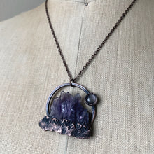 Load image into Gallery viewer, Amethyst Cluster with Grey Moonstone Necklace #1 - Ready to Ship