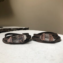 Load image into Gallery viewer, Raw Clear Quartz Point and Leather Wrap Bracelet/Choker - Made to Order