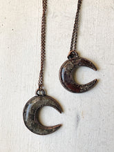 Load image into Gallery viewer, Moss Agate Crescent Moon Necklace