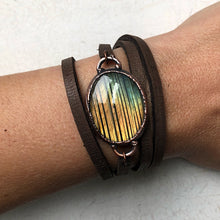 Load image into Gallery viewer, Labradorite and Leather Wrap Bracelet/Choker #2