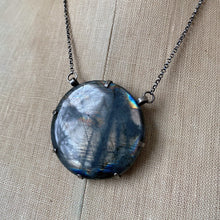 Load image into Gallery viewer, Labradorite New Moon Necklace #2 - Sterling Silver