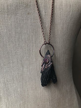 Load image into Gallery viewer, Black Kyanite and Raw Ruby Necklace (Ready to Ship) - Darkness Calling Collection