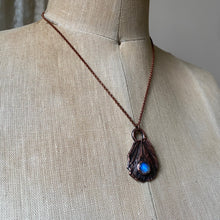 Load image into Gallery viewer, Electroformed Butterfly Wing & Rainbow Moonstone Necklace #3 - Ready to Ship