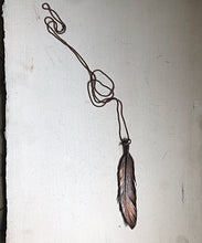 Load image into Gallery viewer, Electroformed Feather Necklace (Icarus Soaring)