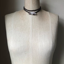 Load image into Gallery viewer, Raw Clear Quartz Point and Leather Wrap Bracelet/Choker - Made to Order