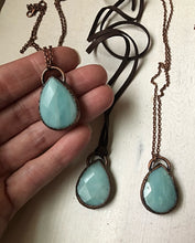 Load image into Gallery viewer, Faceted Amazonite Large Teardrop Necklace (Satya Collection)