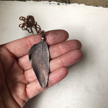 Load image into Gallery viewer, Electroformed Macaw Feather Necklace #1 - Ready to Ship