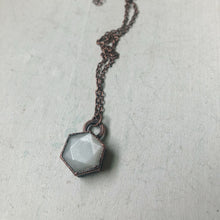 Load image into Gallery viewer, White Moonstone Hexagon Necklace #2 - Ready to Ship