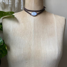 Load image into Gallery viewer, Rainbow Moonstone & Leather Wrap Bracelet/Choker - Ready to Ship