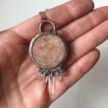 Load image into Gallery viewer, Round Sunstone & Clear Quartz Necklace - Ready to Ship