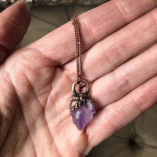 Load image into Gallery viewer, Raw Tibetan Amethyst Mini Cluster Necklace #1