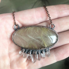 Load image into Gallery viewer, Rutile Quartz Oval with Clear Quartz Points Necklace - Ready to Ship