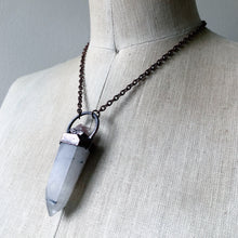 Load image into Gallery viewer, Tourmilinated Quartz Point & Pink Amethyst Necklace #1