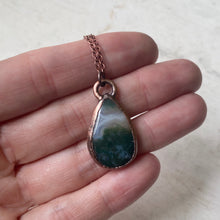 Load image into Gallery viewer, Moss Agate Teardrop Necklace #2- Ready to Ship