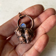 Load image into Gallery viewer, Pink Amethyst Cluster with Rainbow Moonstone Necklace #1