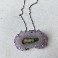 Load image into Gallery viewer, Amethyst Stalactite Slice Necklace #5- Sterling Silver