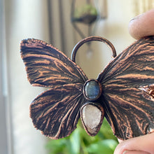 Load image into Gallery viewer, Electroformed Butterfly With Labradorite & Golden Rutile Quartz Necklace - Ready to Ship