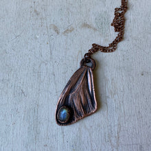 Load image into Gallery viewer, Electroformed Butterfly Wing &amp; Labradorite Necklace #1- Ready to Ship

