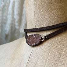 Load image into Gallery viewer, Ametrine Druzy and Leather Wrap Bracelet/Choker #2
