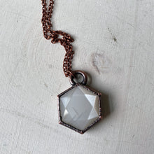 Load image into Gallery viewer, White Moonstone Hexagon Necklace #2 - Ready to Ship