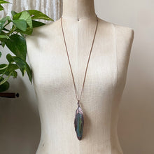 Load image into Gallery viewer, Electroformed Blue & Green Macaw Feather Necklace #2 - Ready to Ship