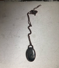 Load image into Gallery viewer, Silver Obsidian Oval Necklace #2 (Ready to Ship) - Darkness Calling Collection
