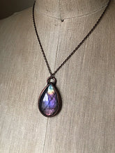 Load image into Gallery viewer, Medium Labradorite Teardrop Necklace (Pinkish Purple)- Ready to Ship