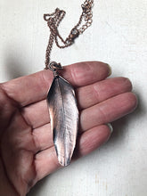 Load image into Gallery viewer, Electroformed Green Macaw Feather Necklace #1 - Ready to Ship