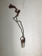 Load image into Gallery viewer, Raw Clear Quartz Point Necklace with Amazonite Accented Chain (Satya Collection)