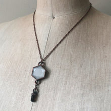 Load image into Gallery viewer, White Moonstone Hexagon and Dravite Necklace #1 - Ready to Ship