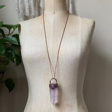Load image into Gallery viewer, Rose Quartz Point with Pink Sapphire Necklace - Ready to Ship